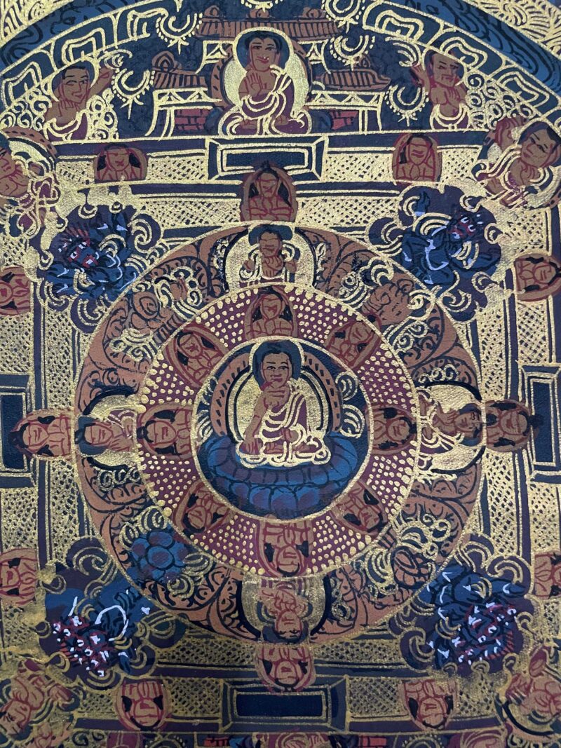 Tibetan Buddhist Thangka Painting – Hand-Painted Buddha Mandala - Image 7