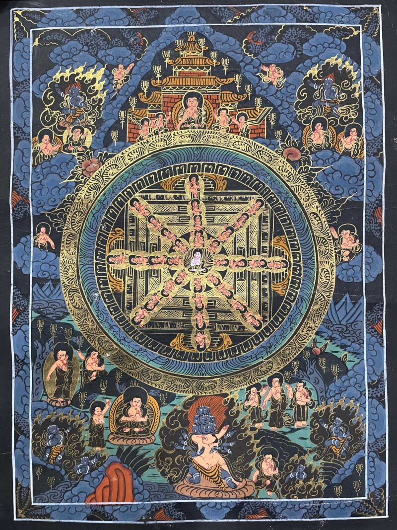 Tibetan Buddhist Thangka Painting – Hand-Painted Buddha Mandala - Image 6
