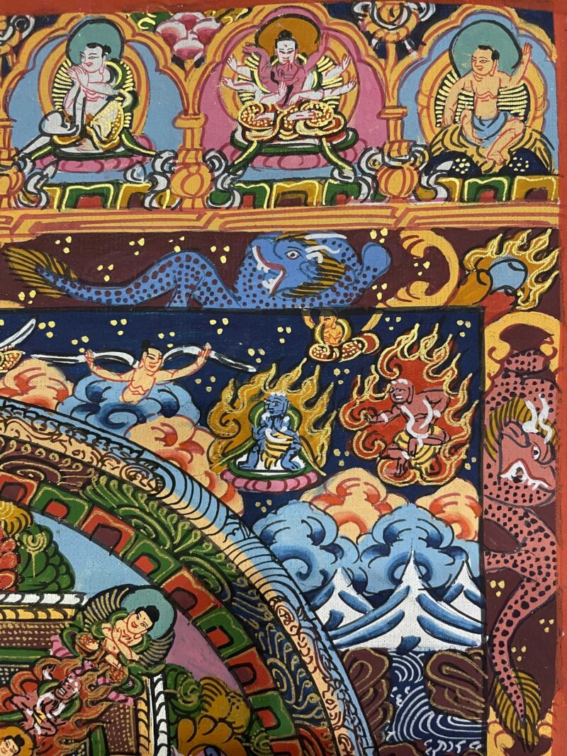 Tibetan Buddhist Thangka Painting – Hand-Painted Buddha Mandala - Image 3
