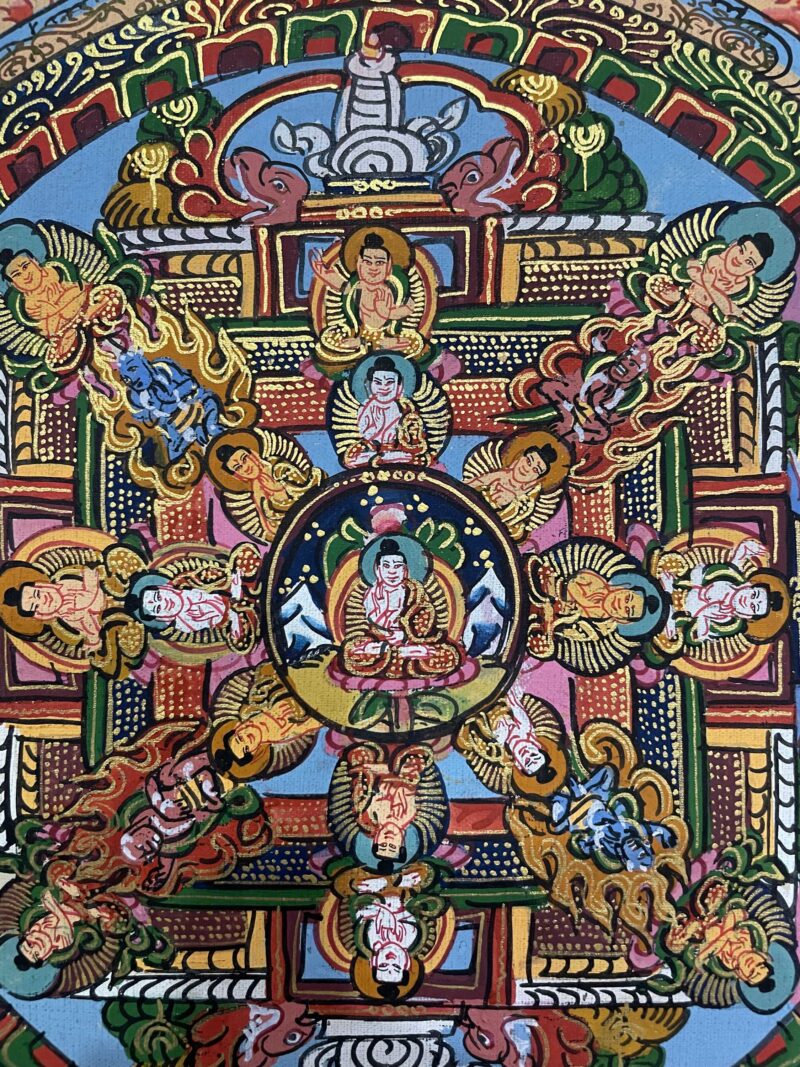Tibetan Buddhist Thangka Painting – Hand-Painted Buddha Mandala - Image 6