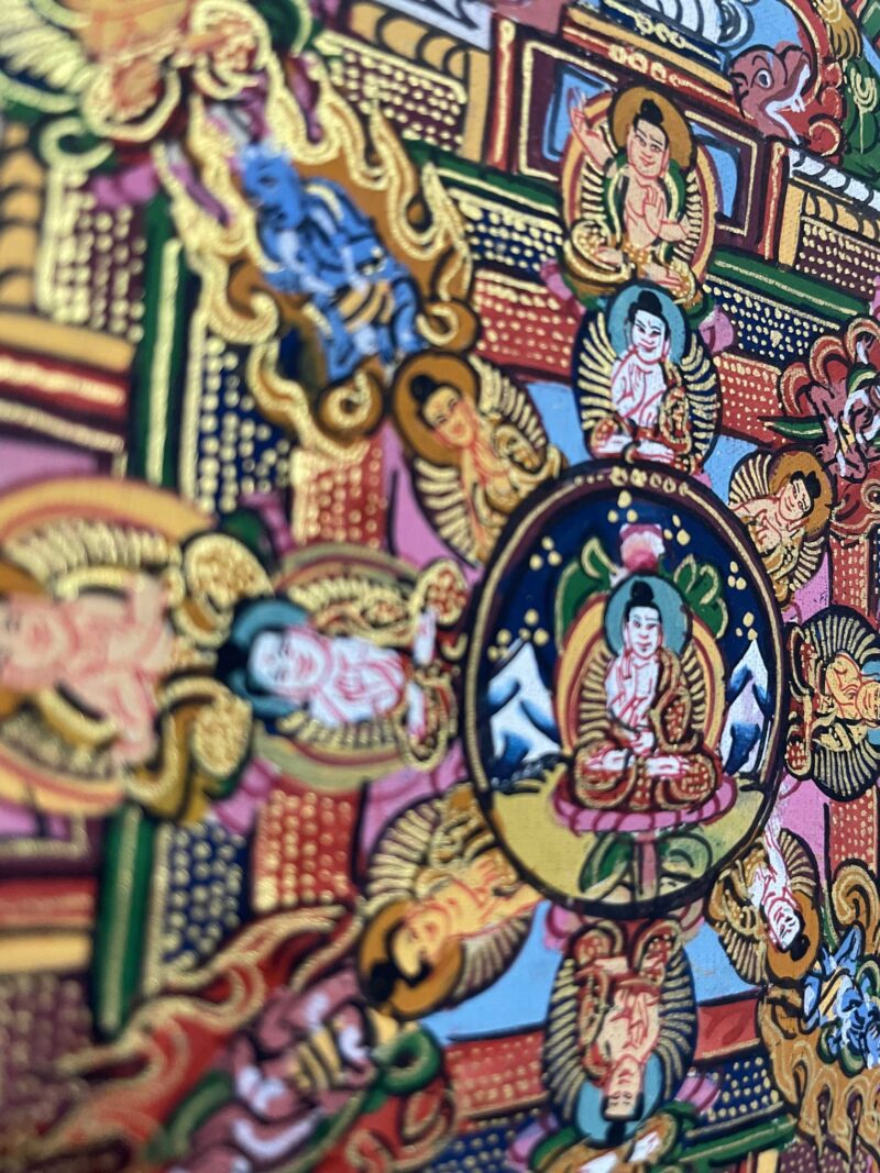 Tibetan Buddhist Thangka Painting – Hand-Painted Buddha Mandala - Image 7