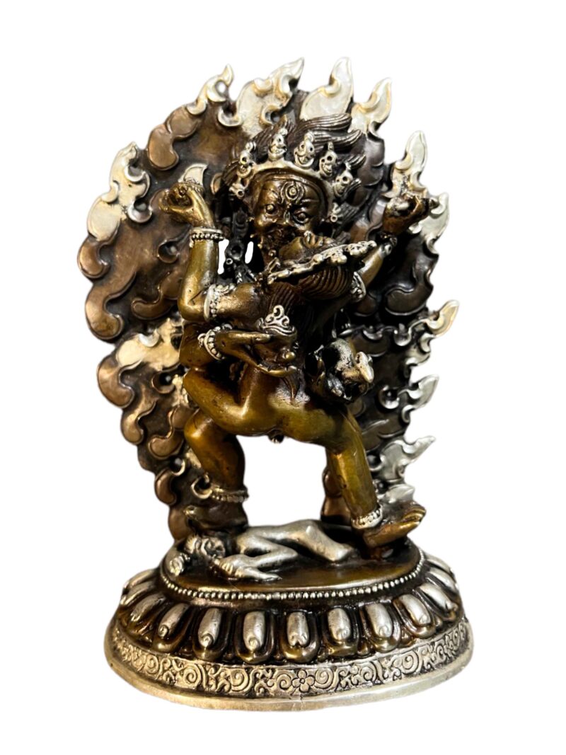Buddhist Miniature Statue – Black Jambhala with Consort (Yab-Yum) - Image 3