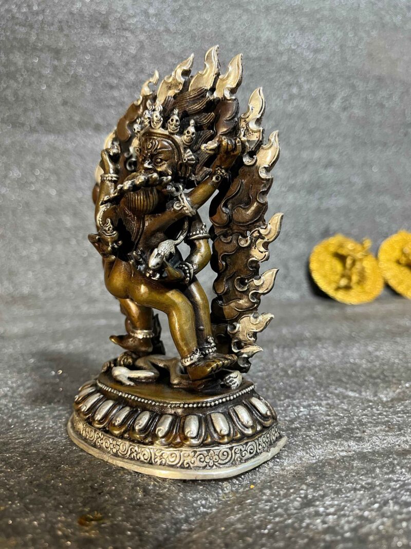 Buddhist Miniature Statue – Black Jambhala with Consort (Yab-Yum) - Image 4
