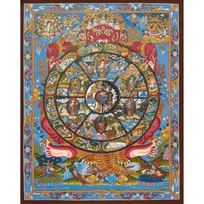 Buddhist Handmade Thangka – The Wheel of Life
