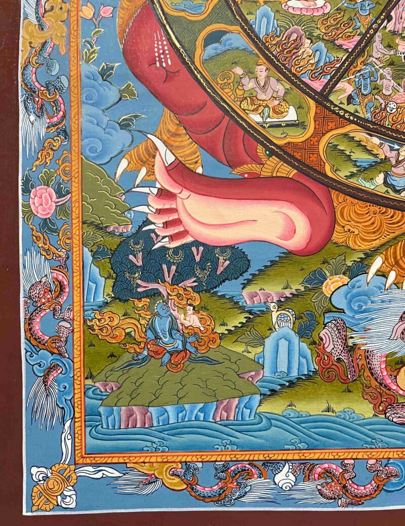 Buddhist Handmade Thangka – The Wheel of Life - Image 5