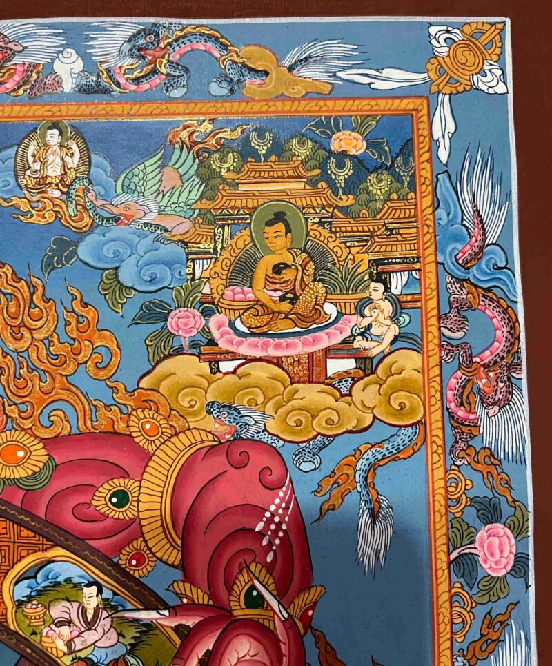 Buddhist Handmade Thangka – The Wheel of Life - Image 3