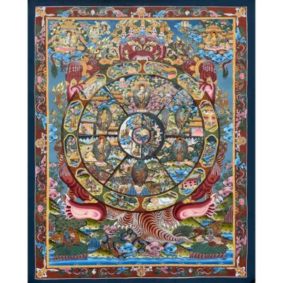 Buddhist Handmade Thangka – The Wheel of Life