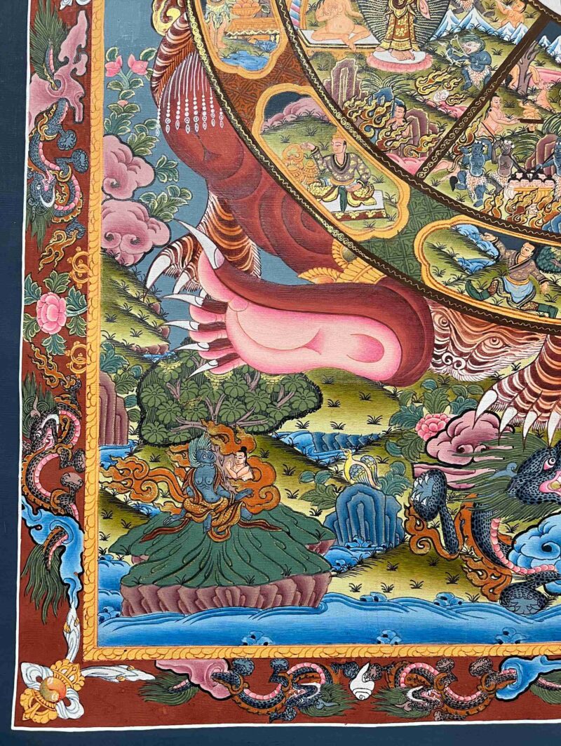 Buddhist Handmade Thangka – The Wheel of Life - Image 5