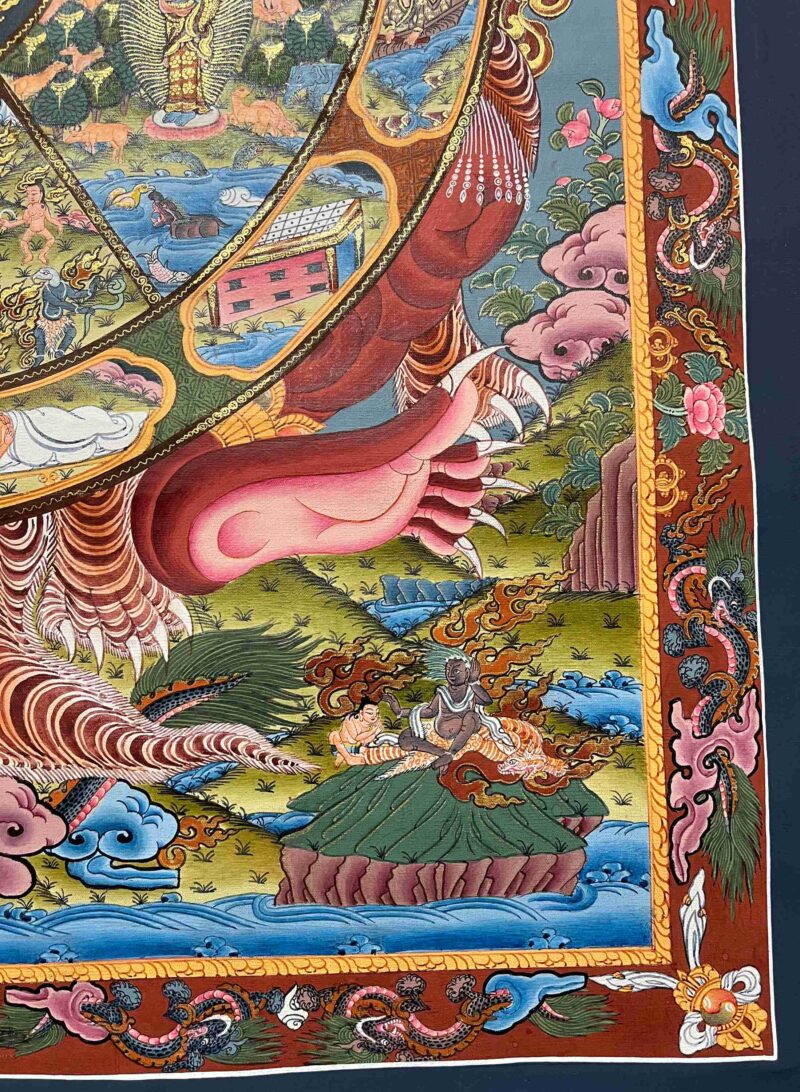 Buddhist Handmade Thangka – The Wheel of Life - Image 6