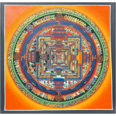 Buddhist Handmade Thangka – Kalachakra Mandala