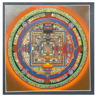 Buddhist Handmade Thangka – Kalachakra Mandala