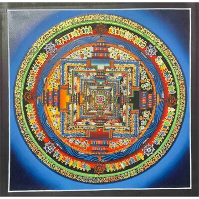 Buddhist Handmade Thangka – Kalachakra Mandala