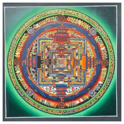 Buddhist Handmade Thangka – Kalachakra Mandala