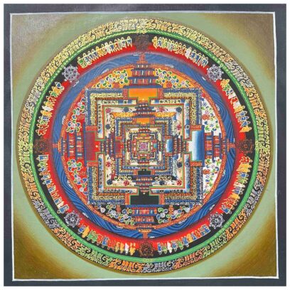Buddhist Handmade Thangka – Kalachakra Mandala