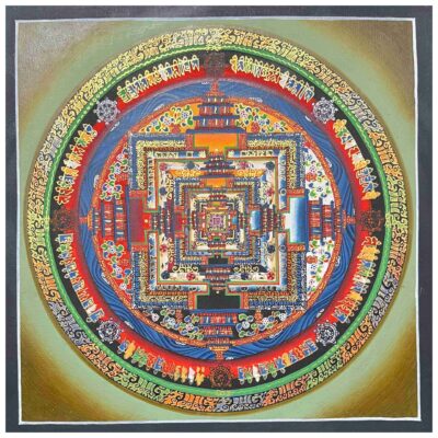 Buddhist Handmade Thangka – Kalachakra Mandala