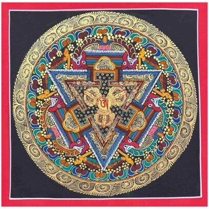 Buddhist Handmade Thangka – Triple Dorje Mandala (Student Mandala)