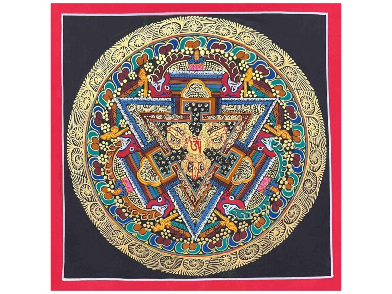 Buddhist Handmade Thangka – Triple Dorje Mandala (Student Mandala)