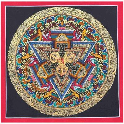 Buddhist Handmade Thangka – Triple Dorje Mandala (Student Mandala)