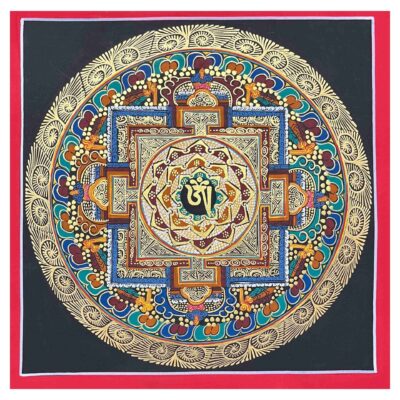 Buddhist Handmade Thangka – Tibetan Om Mandala (Student Mandala)