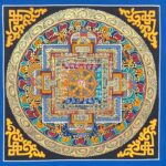Buddhist Handmade Thangka – Tibetan Om Mandala (Student Mandala) - Image 2