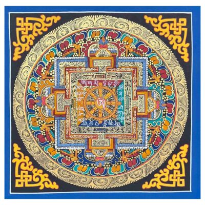 Buddhist Handmade Thangka – Tibetan Om Mandala (Student Mandala)