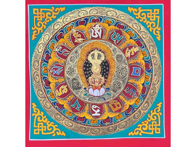 Buddhist Handmade Thangka – Dorje Vajra Mandala (Student Mandala)