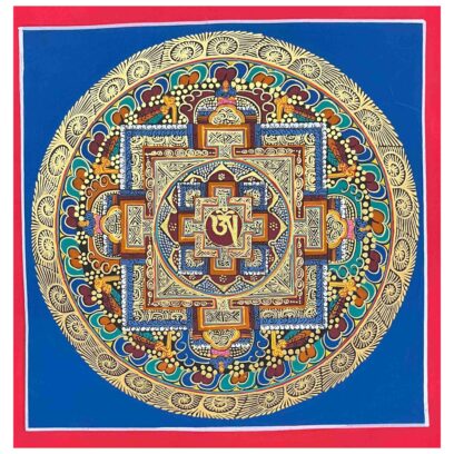 Mandala | HQ – Handcrafted Buddhist Thangka Painting of Tibetan Om Mandala | Hand-Painted | Student Mandala