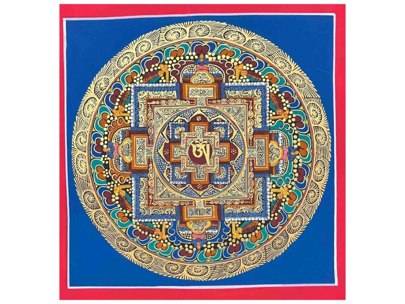 Mandala | HQ – Handcrafted Buddhist Thangka Painting of Tibetan Om Mandala | Hand-Painted | Student Mandala
