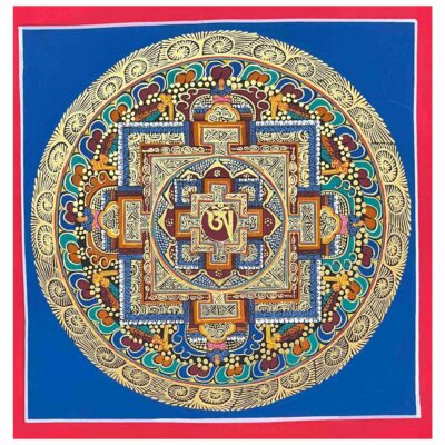 Mandala | HQ – Handcrafted Buddhist Thangka Painting of Tibetan Om Mandala | Hand-Painted | Student Mandala