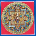 HQ – Buddhist Handmade Thangka Painting of Om Mani Padme Hum Mandala | Hand-Painted | Student Mandala - Image 2