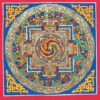 HQ, Buddhist Handmade Thangka Painting Of Tibetan Om Mandala, Hand Painted, Student Mandala - Image 2