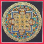 Buddhist Handmade Thangka Painting – Nine Planet Mandala, Hand-Painted, Student Mandala - Image 2