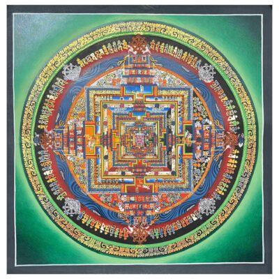 Buddhist Handmade Thangka Painting – Kalachakra Mandala, Hand-Painted