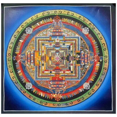 Buddhist Handmade Thangka Painting of Kalachakra Mandala