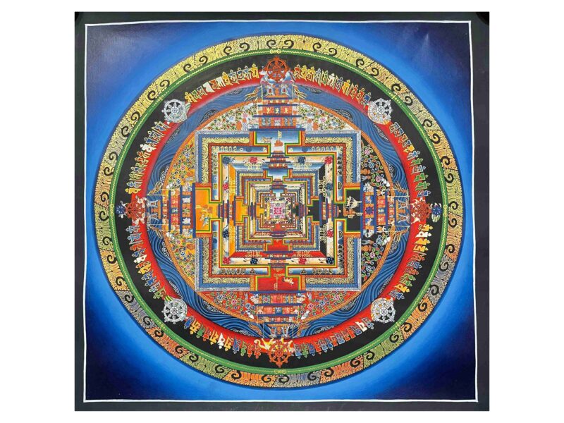 Buddhist Handmade Thangka Painting of Kalachakra Mandala