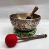 Buddhist Hand-Beaten Singing Bowl – Elephant Design with Etching Carving - Image 3