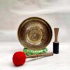 Buddhist Hand-Beaten Jambati Singing Bowl with Carving