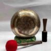 Buddhist Hand-Beaten Jambati Singing Bowl with Carving - Image 4