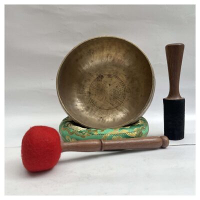 Old Hand-Beaten Bronze Kopre Singing Bowl – Antique Tibetan Sound Healing Bowl