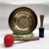 Buddhist Hand-Beaten Jambati Singing Bowl with Design & Carving
