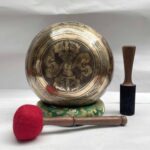 Buddhist Hand-Beaten Jambati Singing Bowl with Design & Carving - Image 4