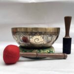 Buddhist Hand-Beaten Jambati Singing Bowl with Design & Carving - Image 3