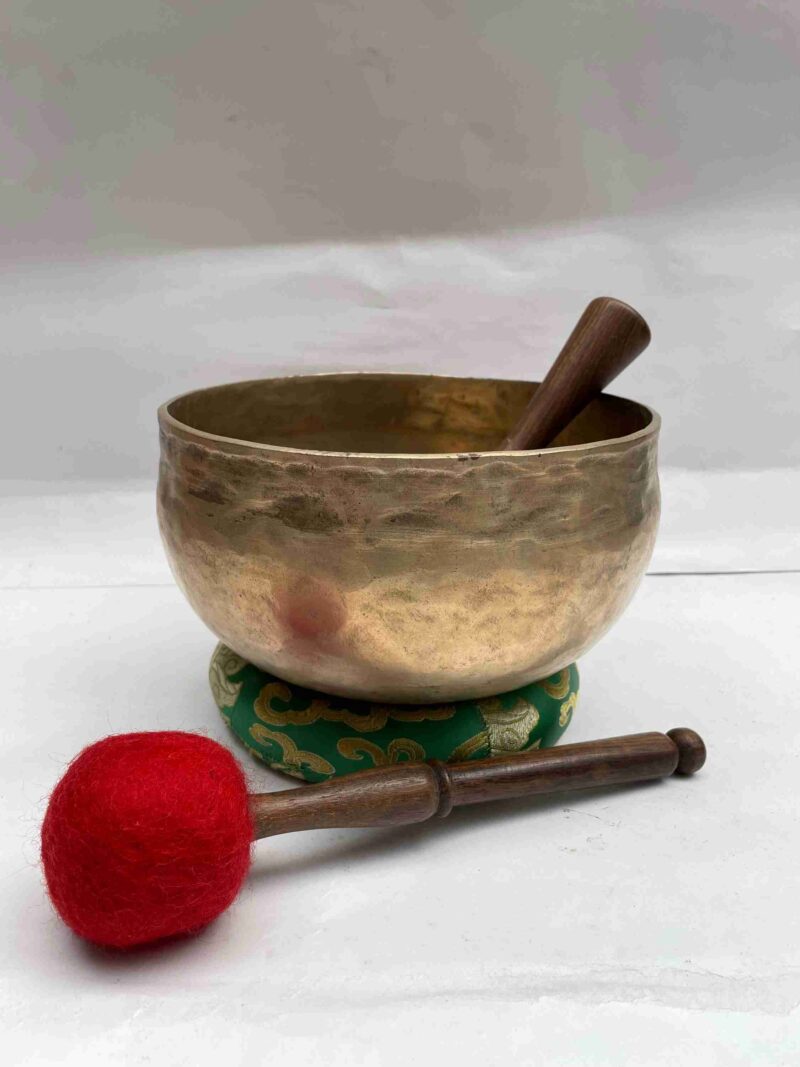 Old, Buddhist Hand-Beaten Jambati Singing Bowl – Plain Design - Image 2