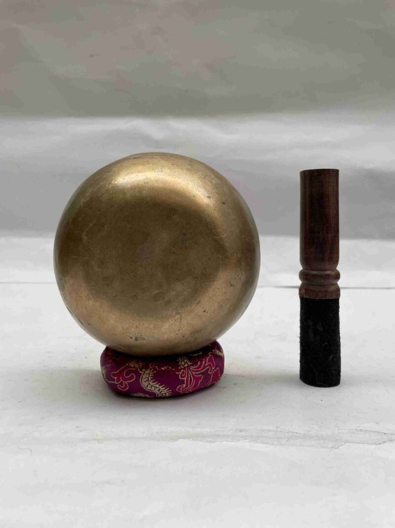 Old, Buddhist Hand-Beaten Kopre Singing Bowl – Plain - Image 4