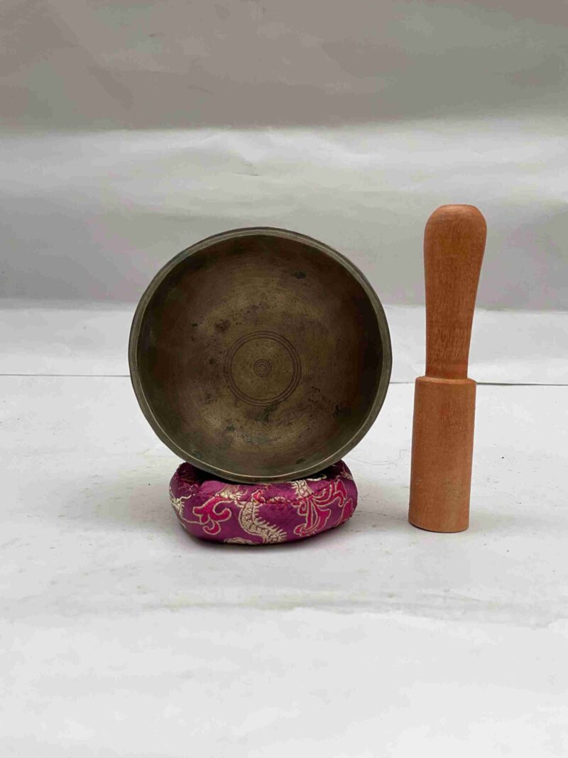 Old, Buddhist Hand-Beaten Jambati Singing Bowl – Plain - Image 2