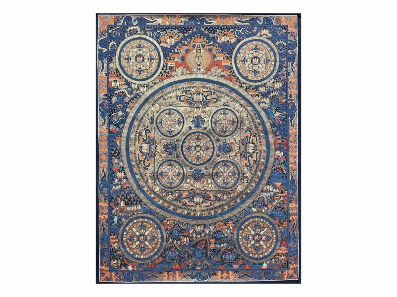 Buddhist Handmade Thangka Painting of 10 Mandalas – Real Gold, Hand-Painted