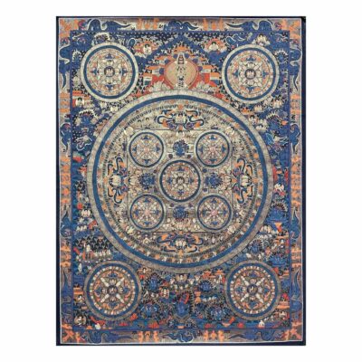 Buddhist Handmade Thangka Painting of 10 Mandalas – Real Gold, Hand-Painted