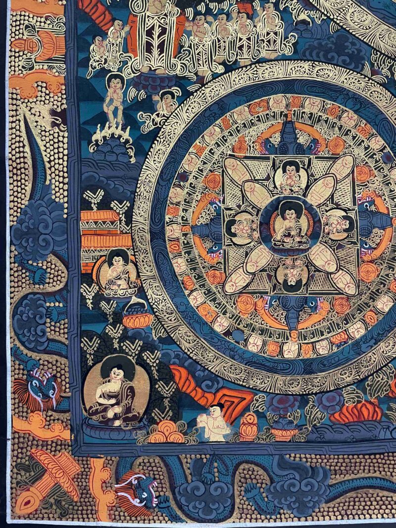 Buddhist Handmade Thangka Painting of 10 Mandalas – Real Gold, Hand-Painted - Image 5