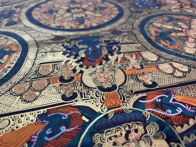 Buddhist Handmade Thangka Painting of 10 Mandalas – Real Gold, Hand-Painted - Image 7