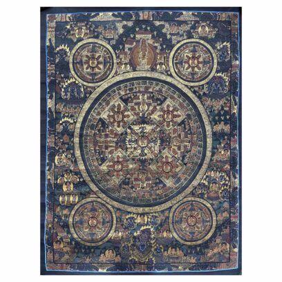 Buddhist Handmade Thangka Painting of Pancha Buddha – Real Gold, Hand-Painted